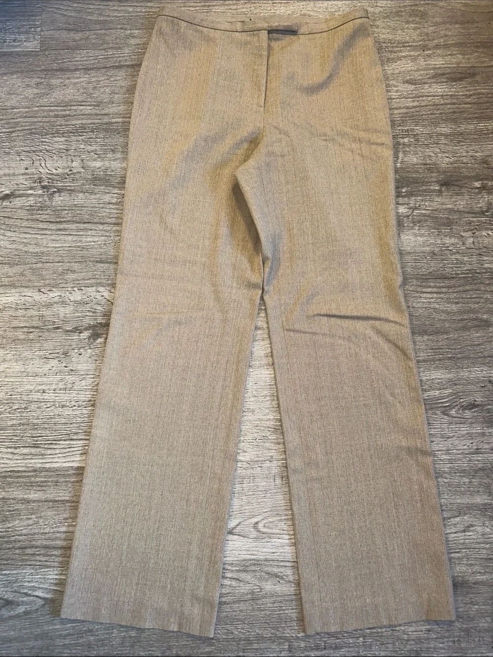 Ann Taylor Stretch Wool Blend Tan Beige Straight Leg Dress Pants Size 10 - Picture 2 of 9